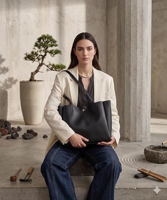 Vegan Leather Tote Bag - Image 3